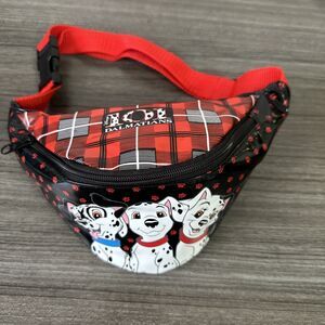 VTG Disney 101 Dalmatians *KIDS Size Belt Bag by Pyramid Black Red White Plaid
